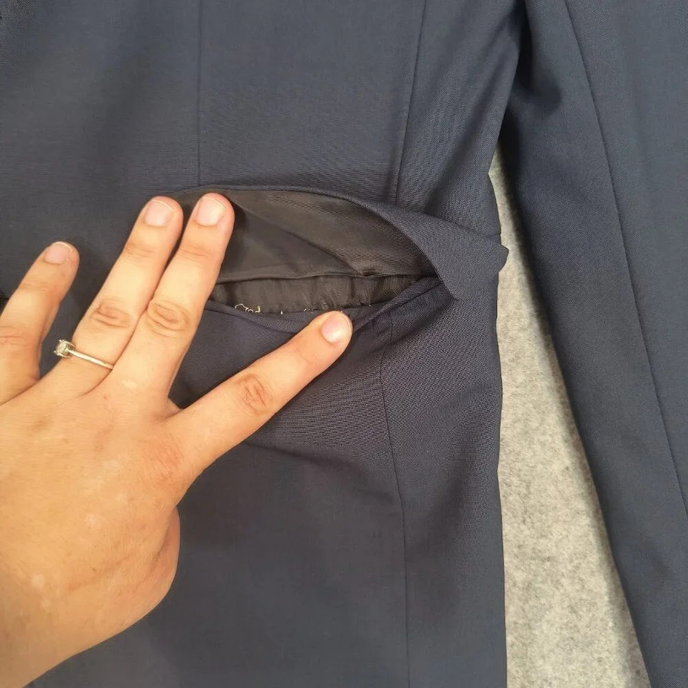 Theory Men's Blazer Suite Jacket Navy Blue Sz 36 Reg Wool Chambers Stretch $595 - Picture 4 of 14